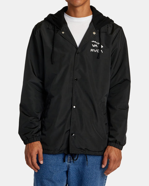 Island Hex Hooded Coaches Jacket - Black | RVCA