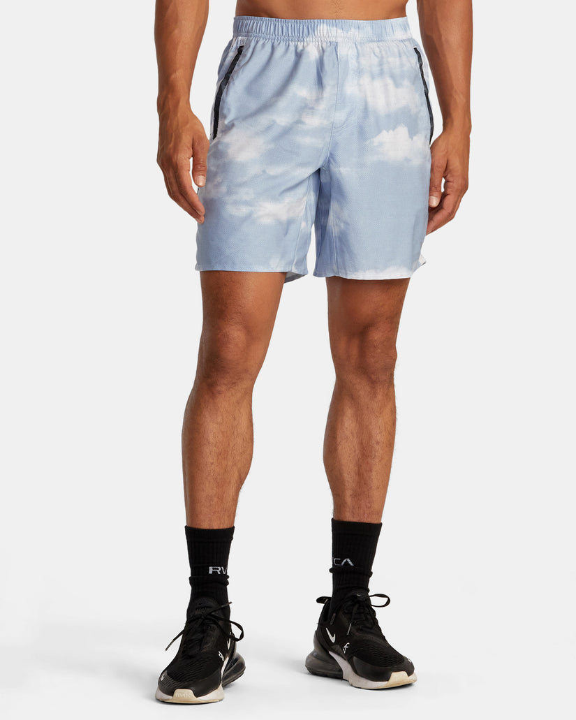 Yogger Stretch 17" Athletic Shorts - Digi Clouds