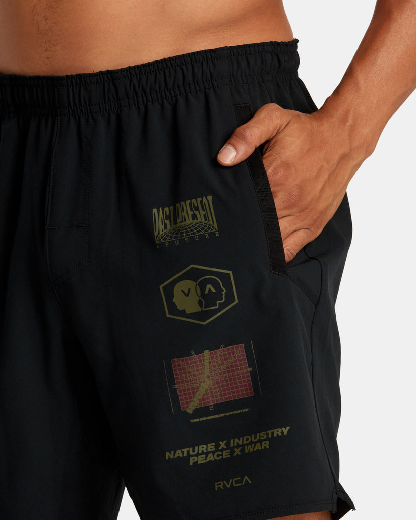 Yogger Stretch 17" Athletic Shorts - Black Multi