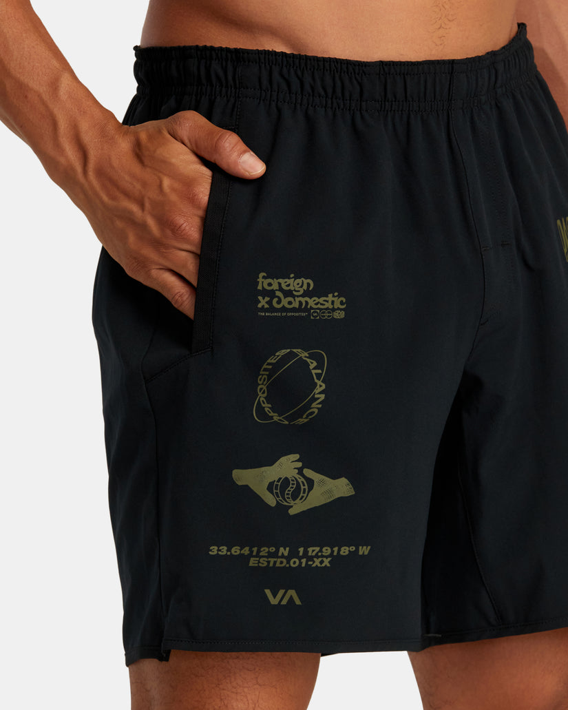 Yogger Stretch 17" Athletic Shorts - Black Multi