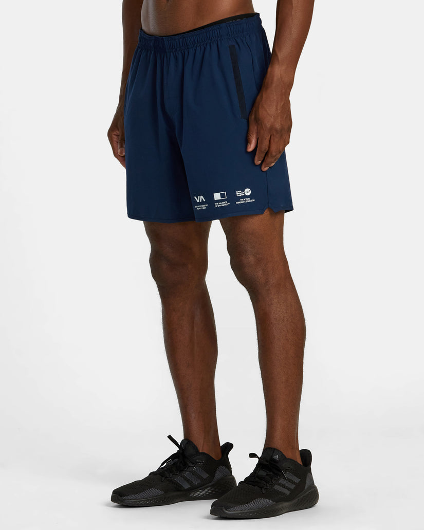 Yogger Stretch Elastic Waist Shorts 17" - Navy Credits
