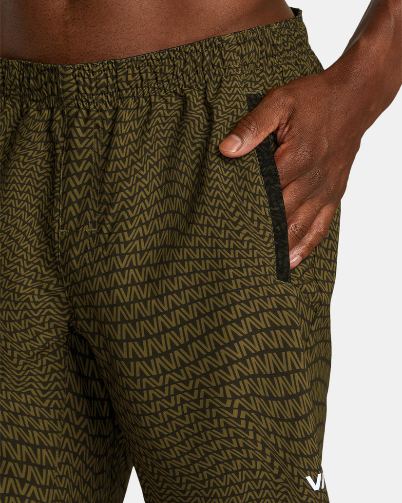 Yogger Stretch 17" Athletic Shorts - Va Warp Chocolate