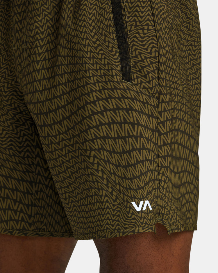 Yogger Stretch 17" Athletic Shorts - Va Warp Chocolate