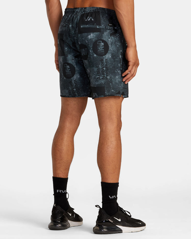 Yogger Stretch 17" Athletic Shorts - All Brand Acid Trip