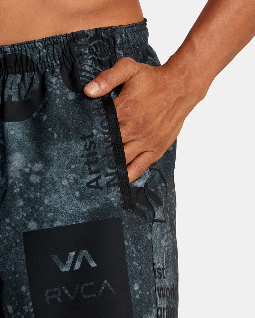 Yogger Stretch 17" Athletic Shorts - All Brand Acid Trip