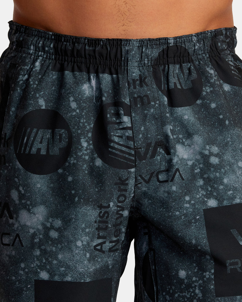 Yogger Stretch 17" Athletic Shorts - All Brand Acid Trip