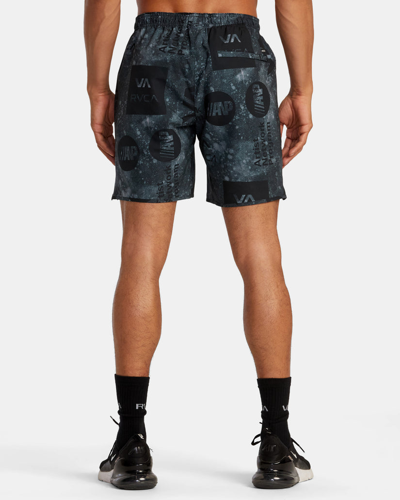 Yogger Stretch 17" Athletic Shorts - All Brand Acid Trip