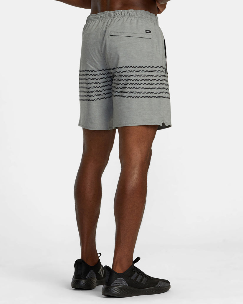 Yogger Stretch Elastic Waist Shorts 17" - Heather Grey Va Band