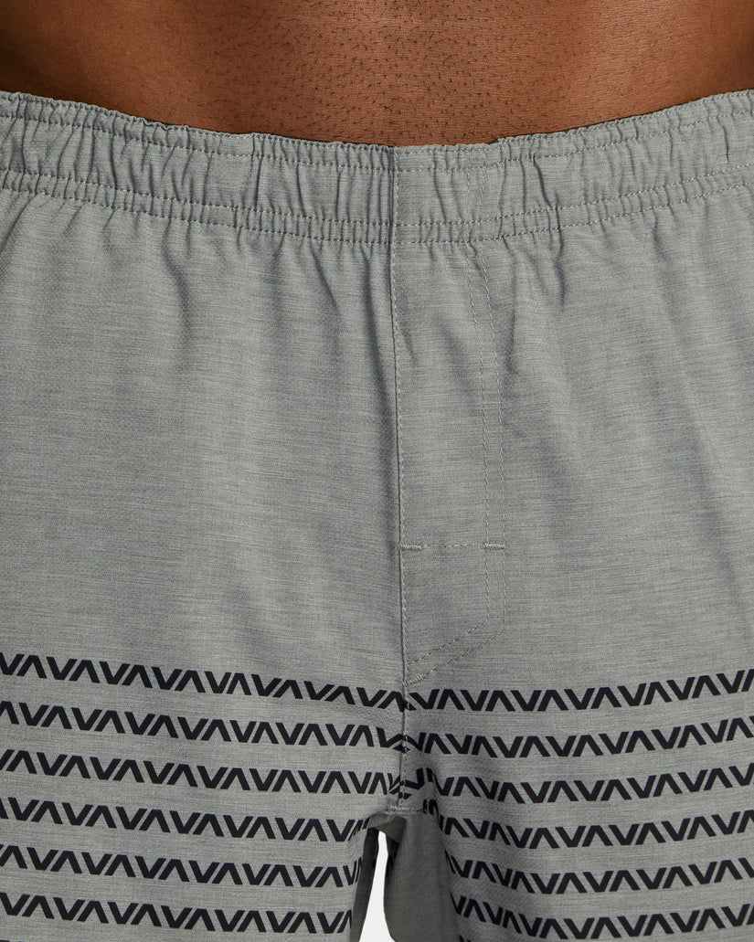 Yogger Stretch Elastic Waist Shorts 17" - Heather Grey Va Band