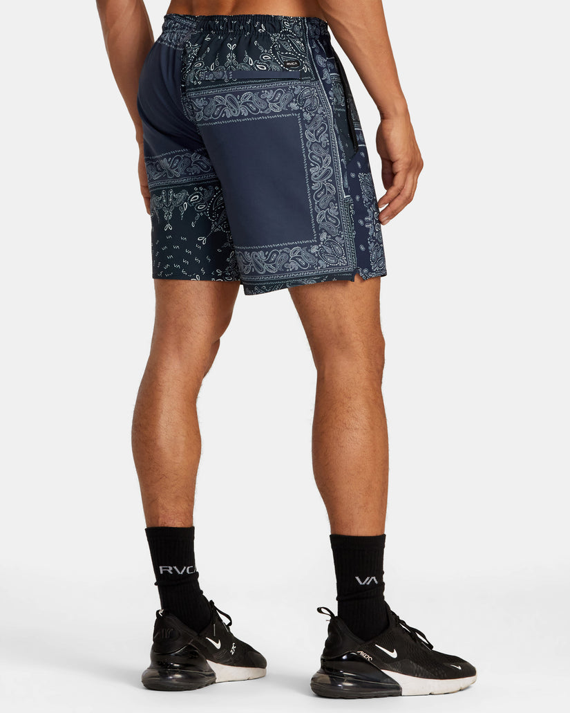 Yogger Stretch 17" Athletic Shorts - Black Patchwork