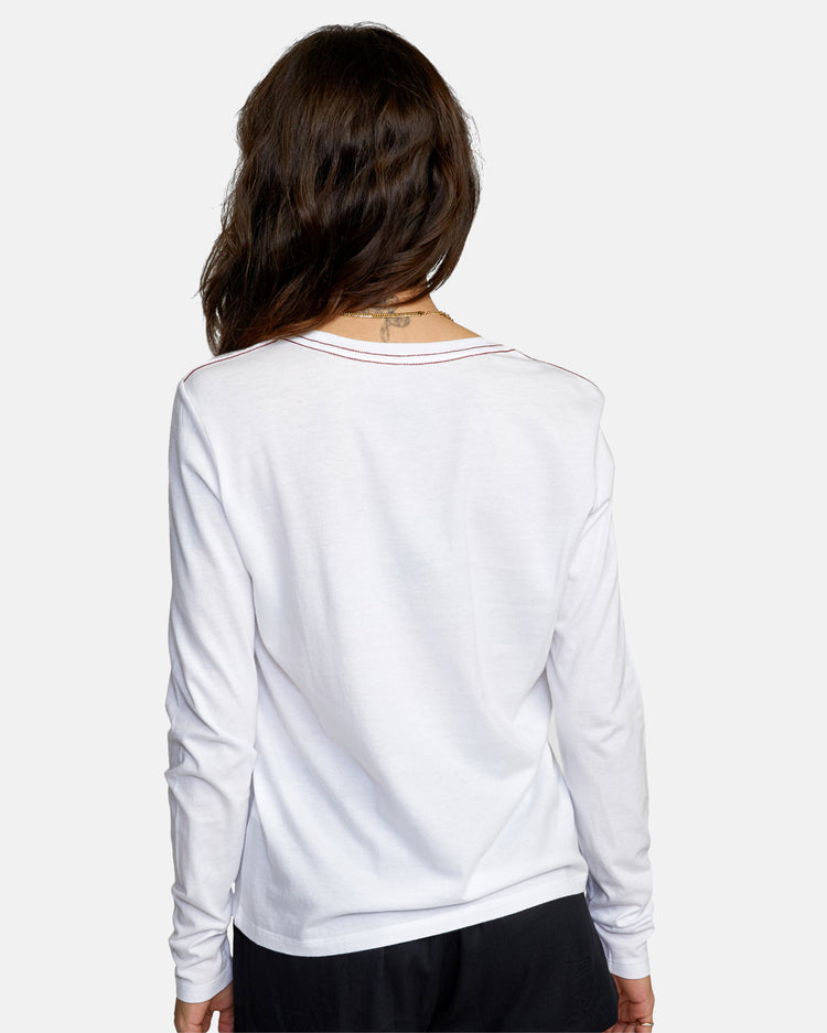 Big RVCA Long Sleeve Tee - White