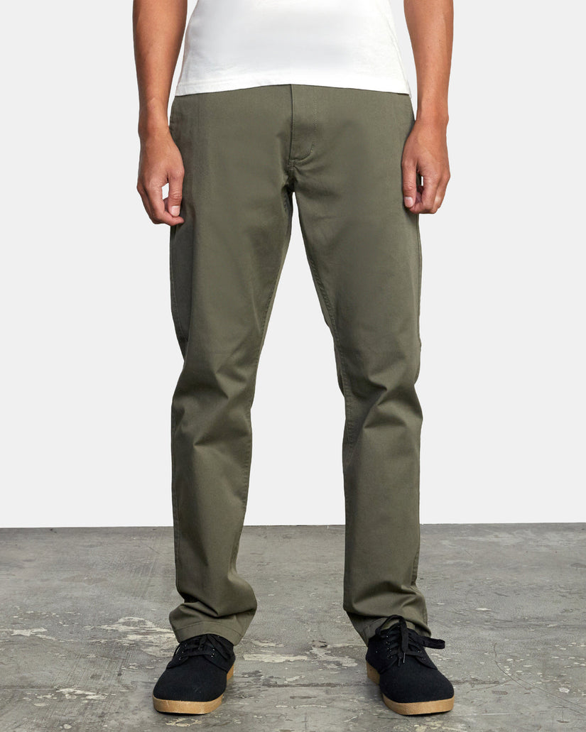 The Weekend Stretch Straight Fit Pants - Olive