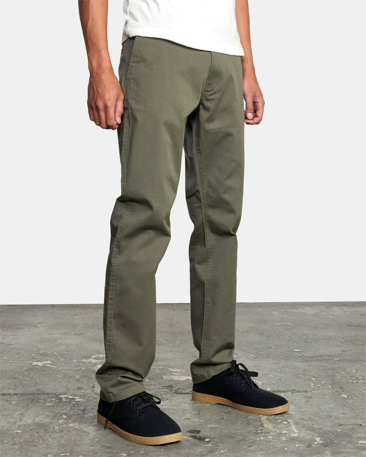 The Weekend Stretch Straight Fit Pants - Olive