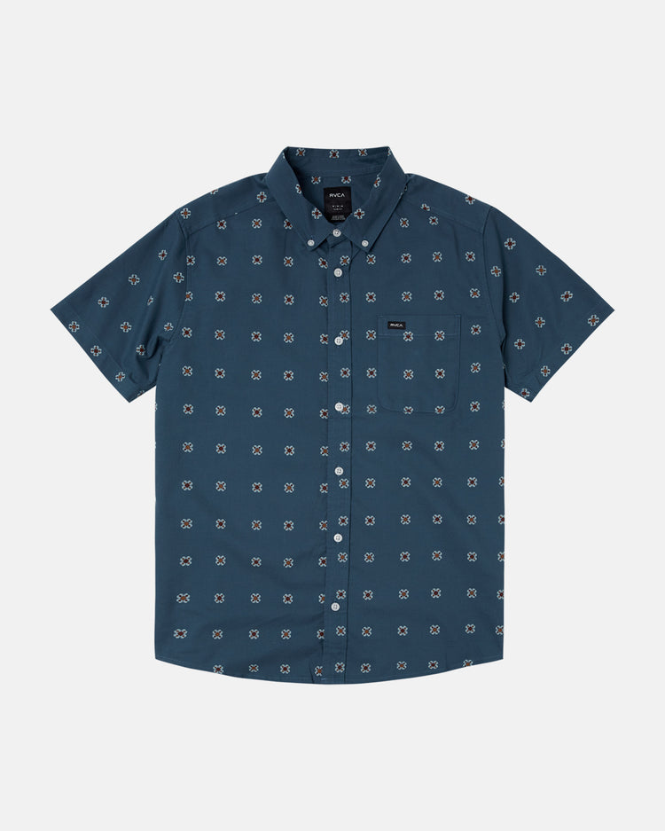 Thatll Do Print Short Sleeve Shirt - Duck Blue