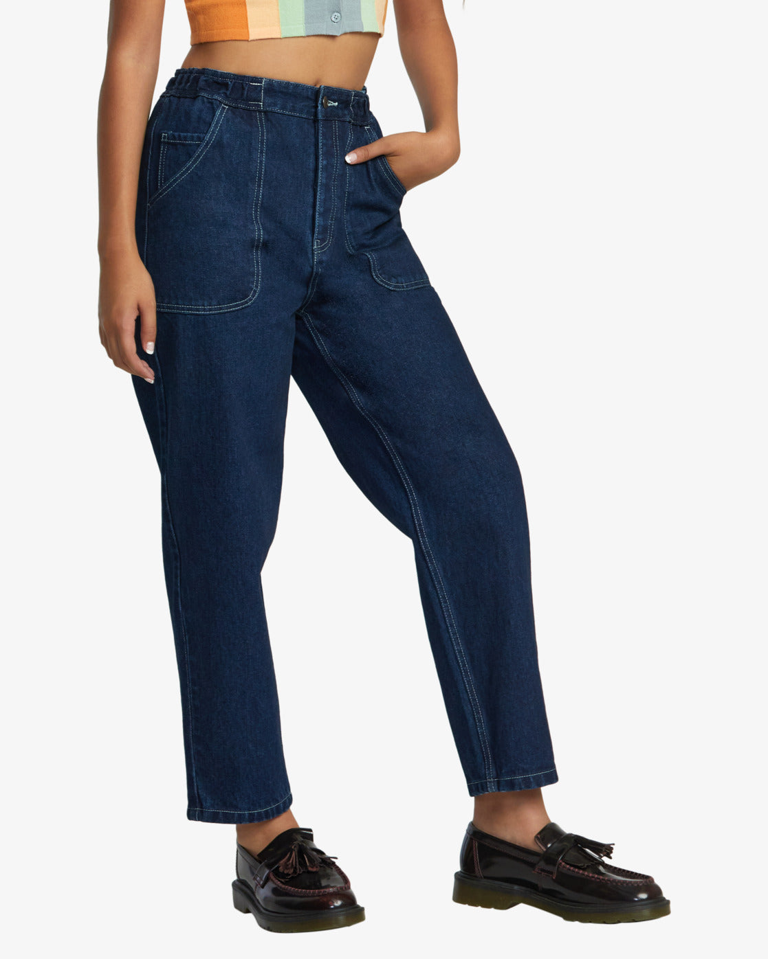 Scrunchie Denim Pants - Dark Indigo – RVCA.com