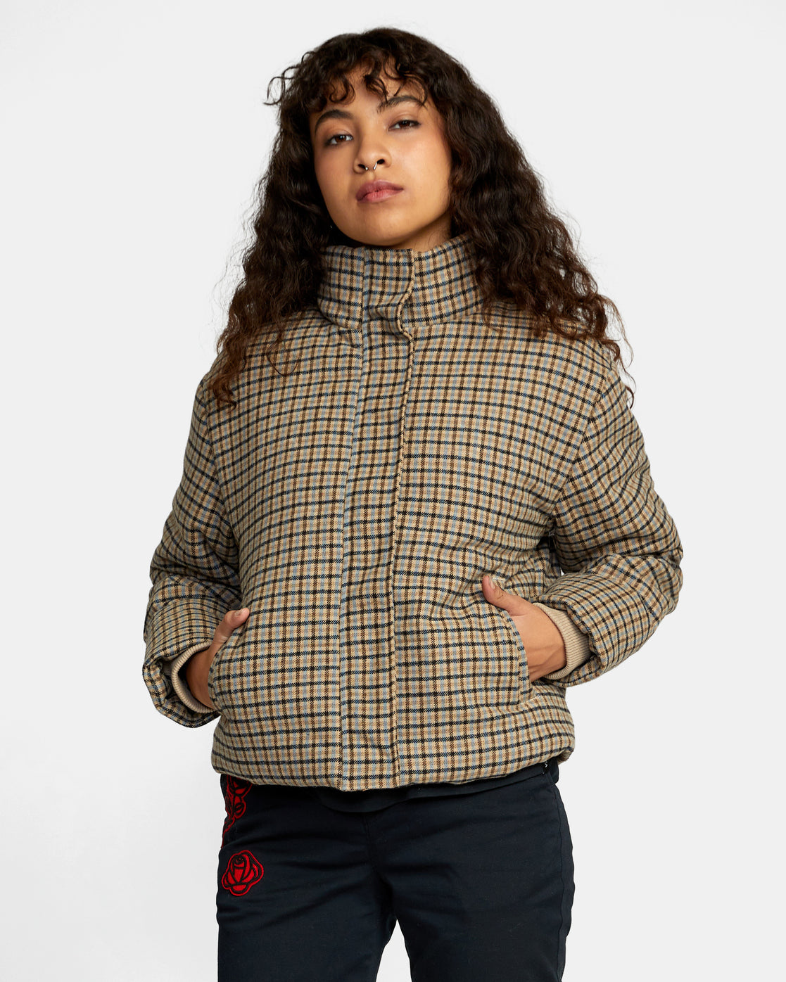 Rvca puffer jacket store womens