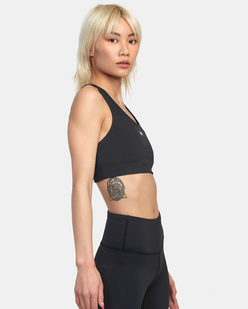 Evie Mid-Support Sports Bra Black Compression fabric, XXS-L