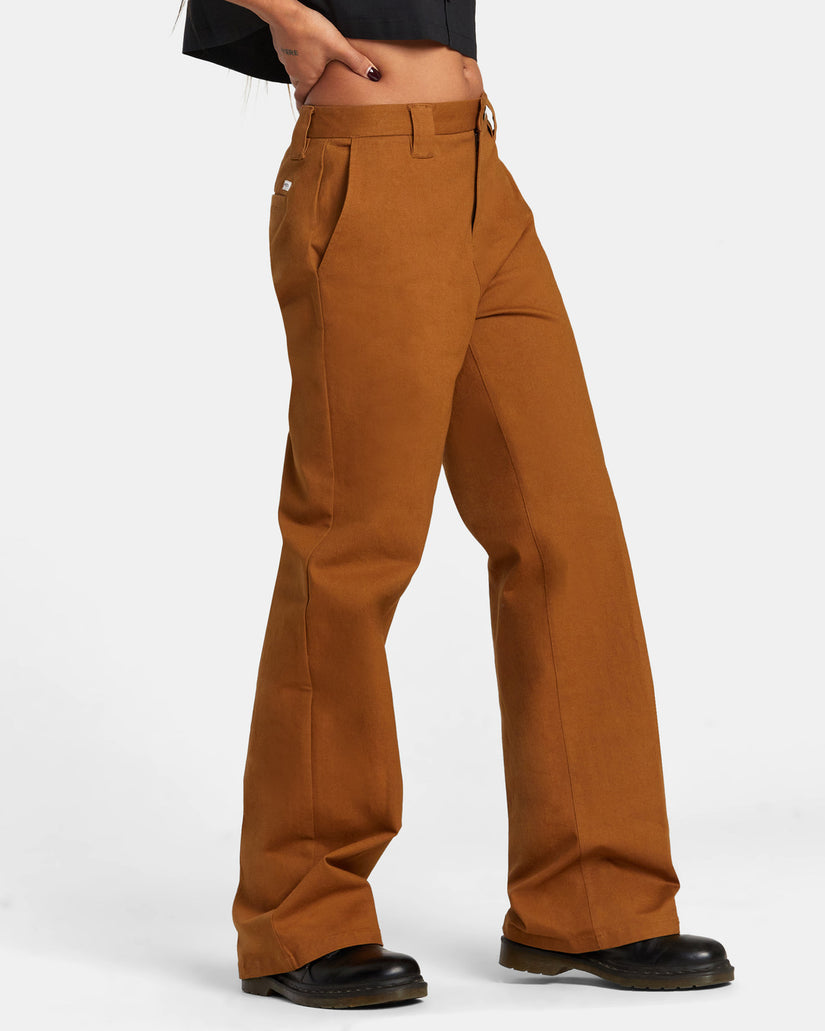 Coco Wide Leg Pants - Workwear Brown – RVCA