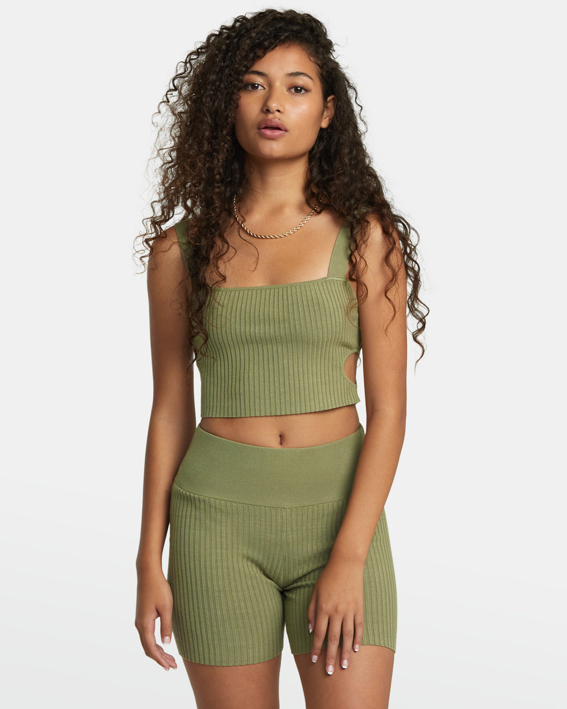 Rib knit crop store top