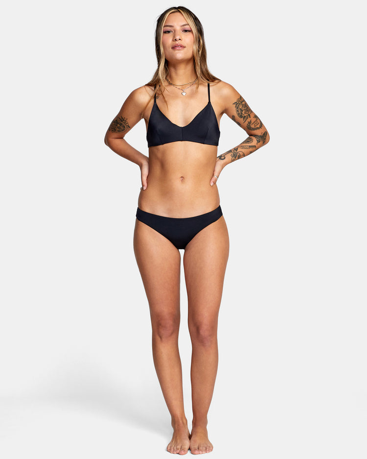 Solid Crossback Bikini Top - Black