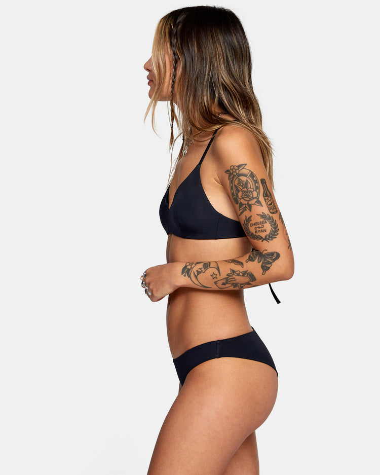 Solid Crossback Bikini Top - Black