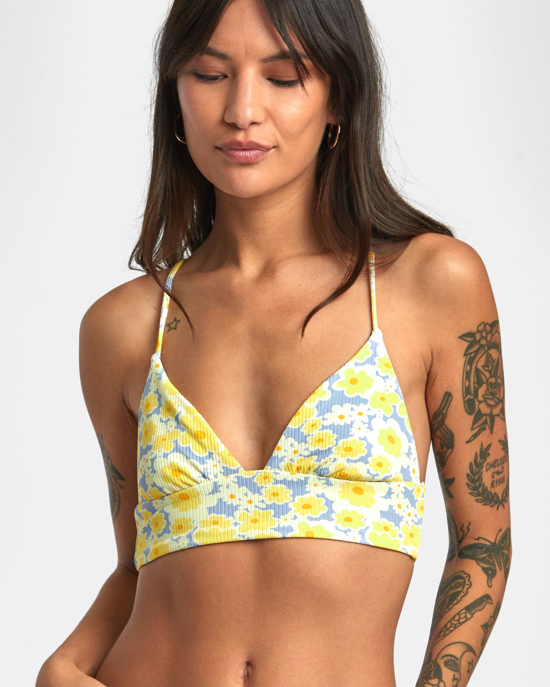 Freya Triangle Crop Top Bikini Top - Dusty Blue –