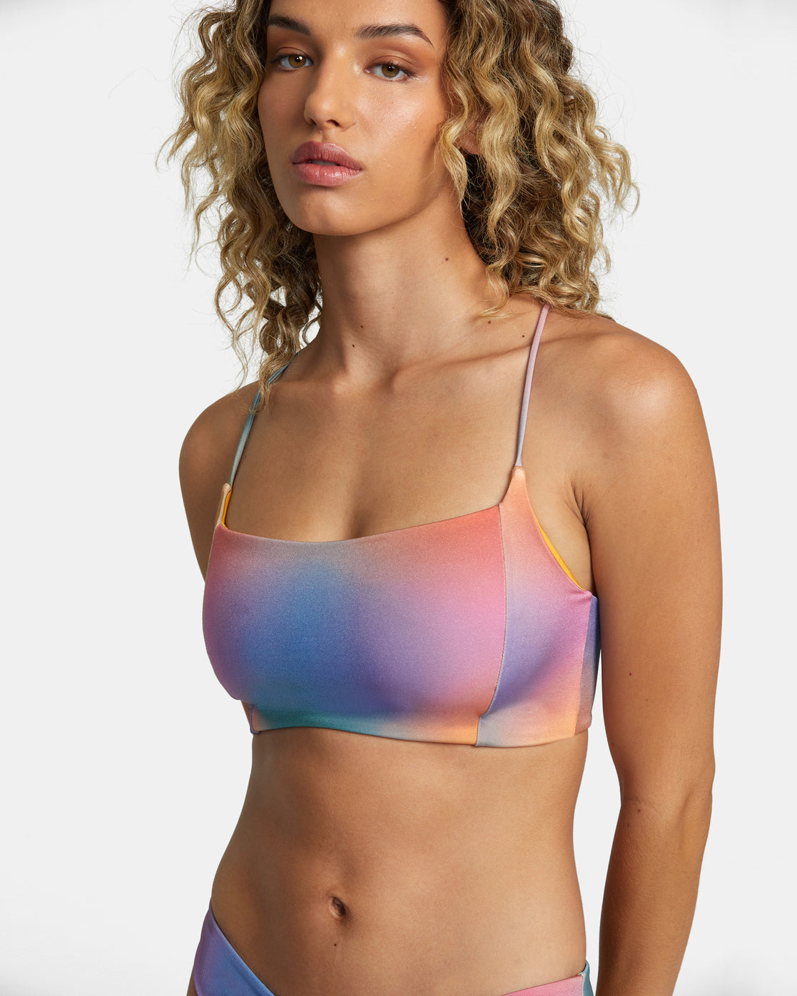 Sunset Rose Machado Crossback Bikini Top - Multi