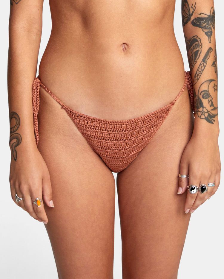 Westside Cheeky Crochet Bikini Bottoms - Burnt Copper