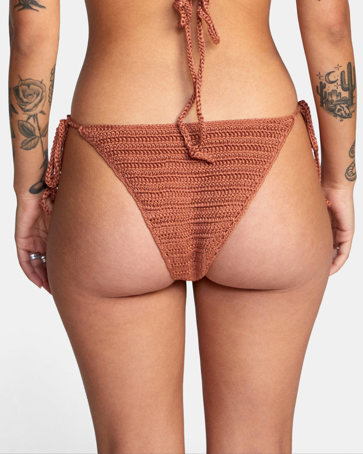 Westside Cheeky Crochet Bikini Bottoms - Burnt Copper