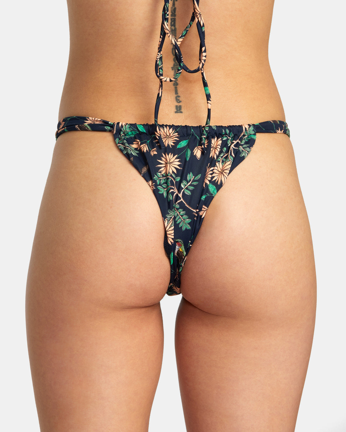 Byrd Wide Slide Skimpy Bikini Bottoms Moody Blue RVCA