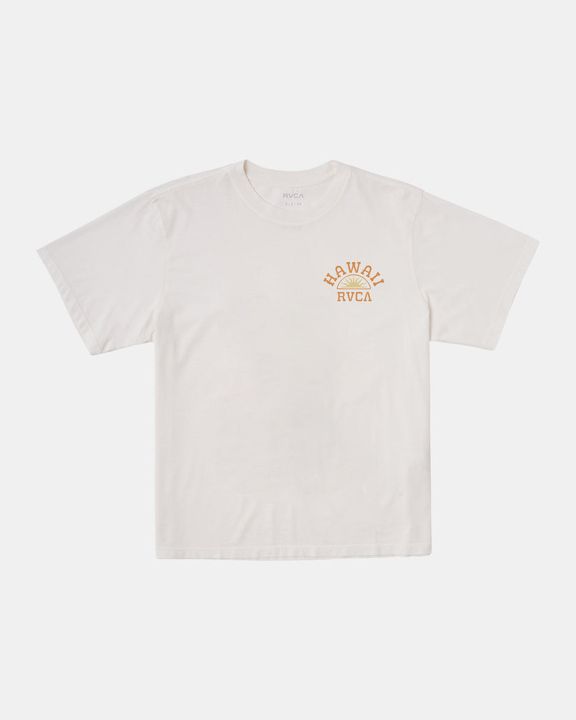 Hawaii Sunrise Va Oversized Tee - Vintage White