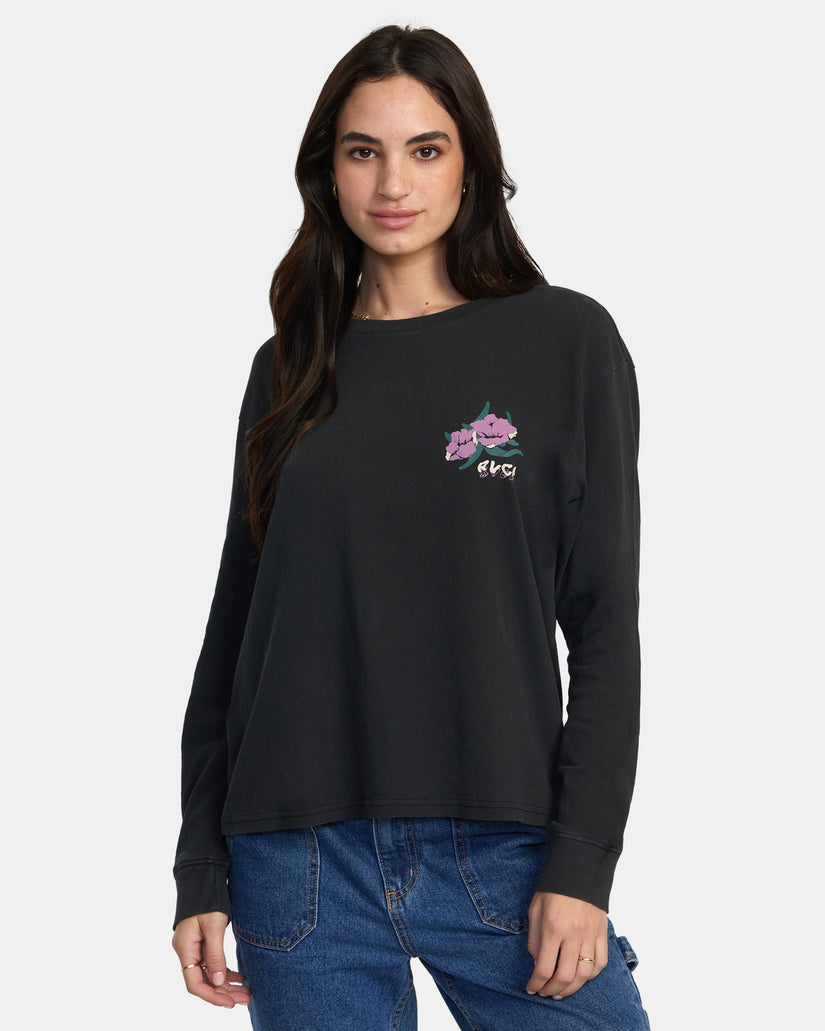Wildflower Long Sleeve T-Shirt - Washed Black – RVCA