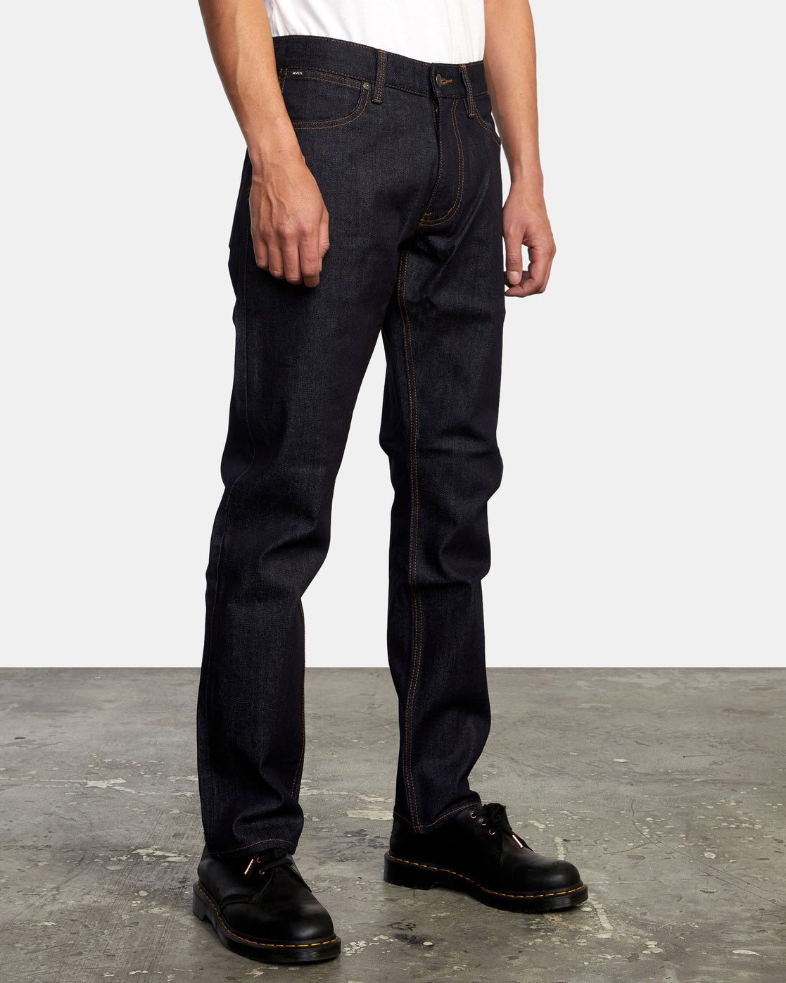 14 Oz. Indigo X Black Brunswick-T, Mens Straight Fit Raw Denim Jeans