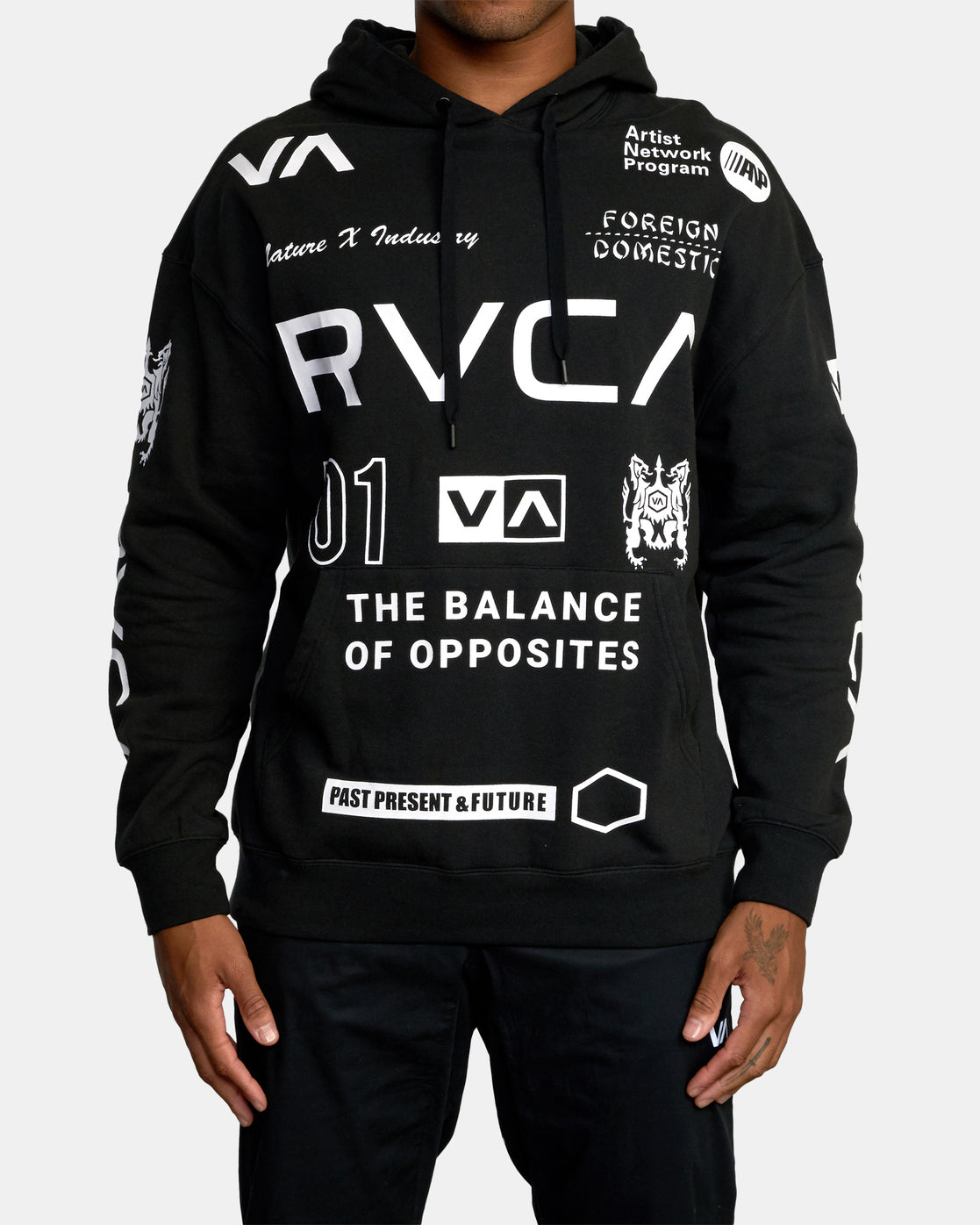 All Brand Sport Workout Hoodie Black Multi RVCA