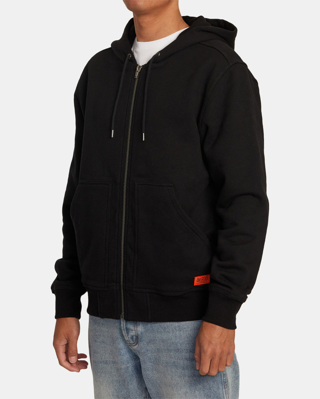 Chainmail Zip-Up Hooded Sweatshirt - Black