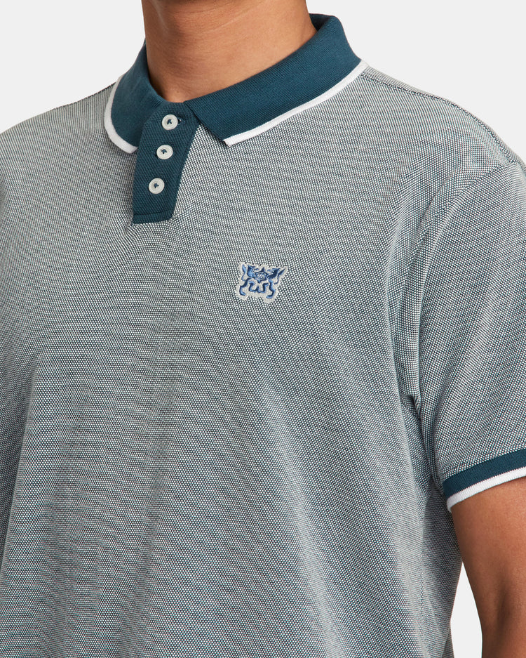 Pennant Birdseye Polo Shirt - Duck Blue