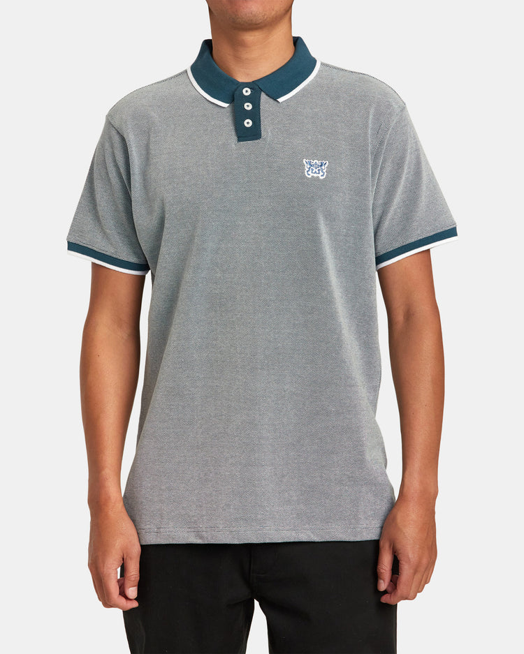 Pennant Birdseye Polo Shirt - Duck Blue