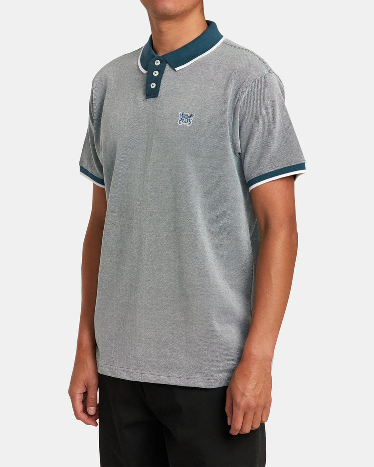 Pennant Birdseye Polo Shirt - Duck Blue