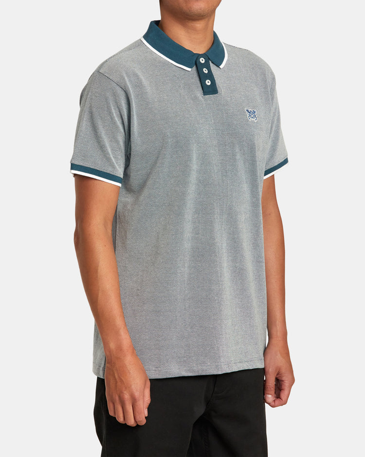 Pennant Birdseye Polo Shirt - Duck Blue