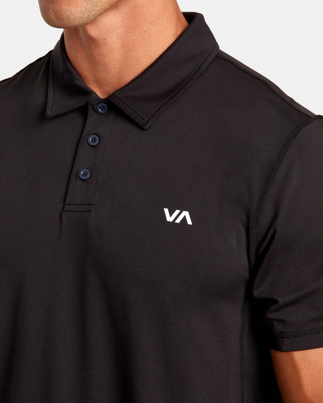 VA Sport Vent Technical Polo Shirt - Black