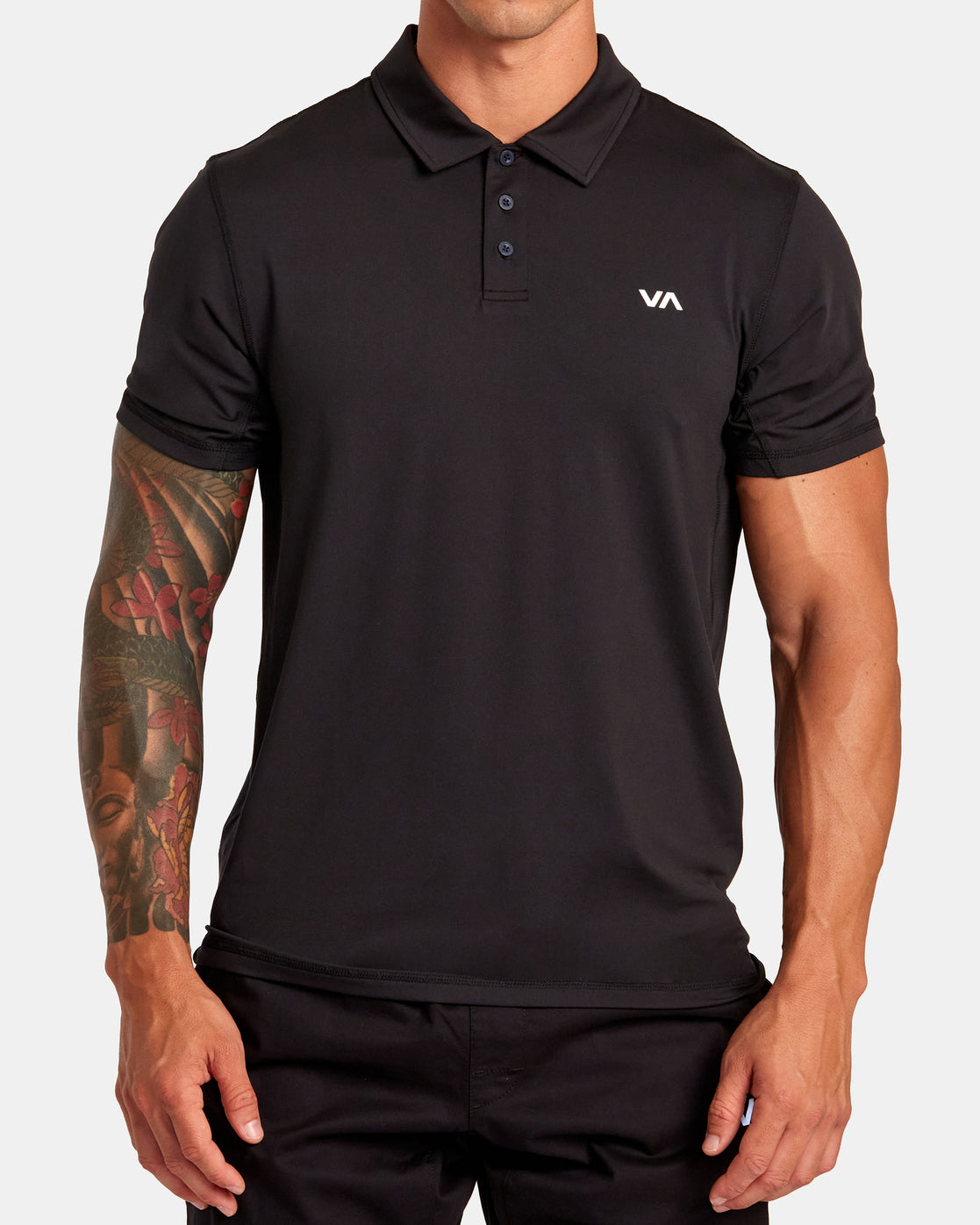 VA Sport Vent Technical Polo Shirt - Black
