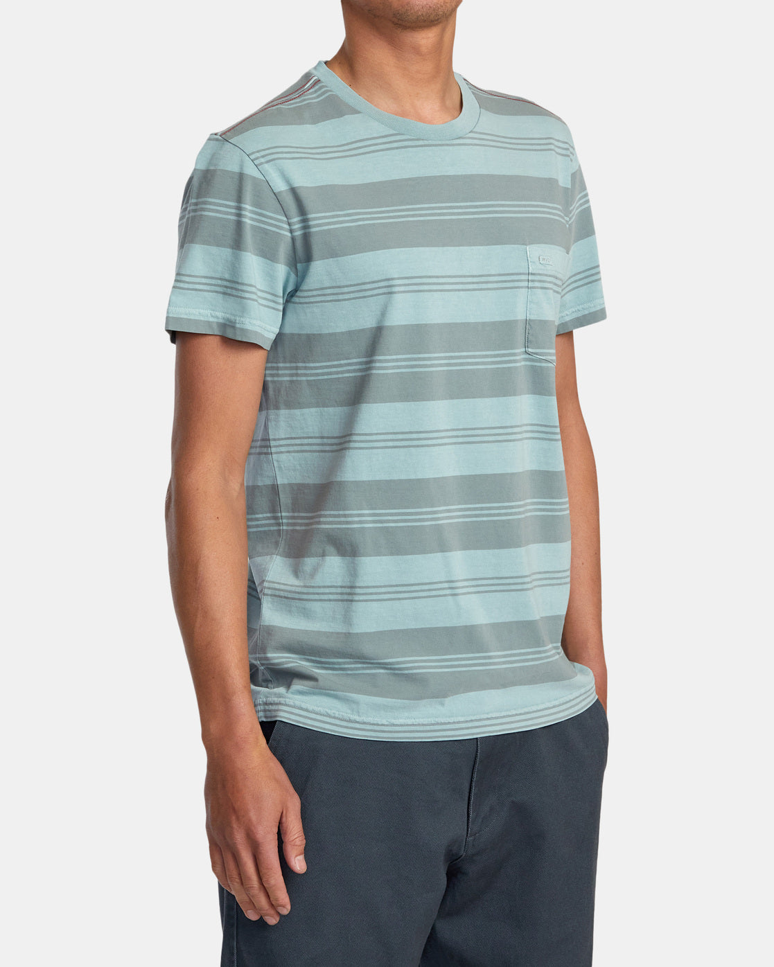 PTC Stripe Short Sleeve Knit - Light Blue