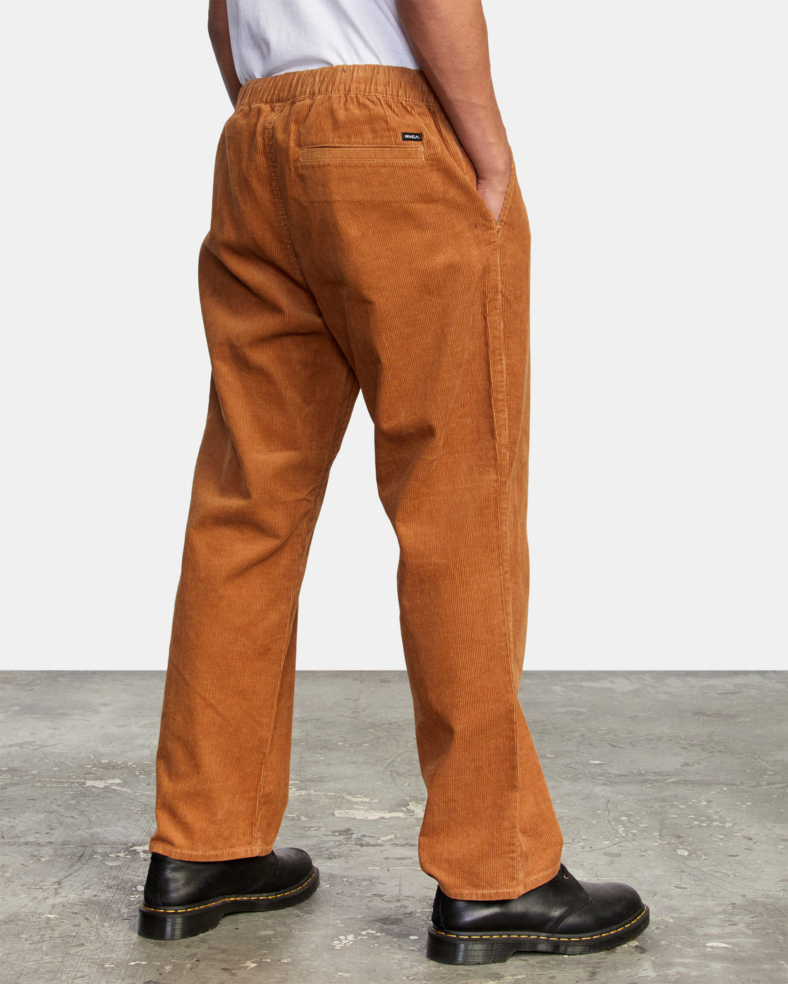 MKYSB Men Spring Autumn Trousers Elastic Waist Corduroy Pants