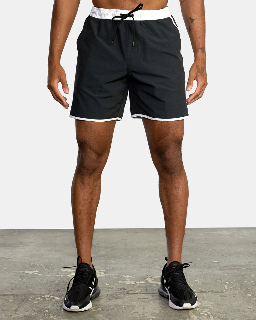 Yogger Hybrid Elastic Waist Athletic Shorts 17" - Black