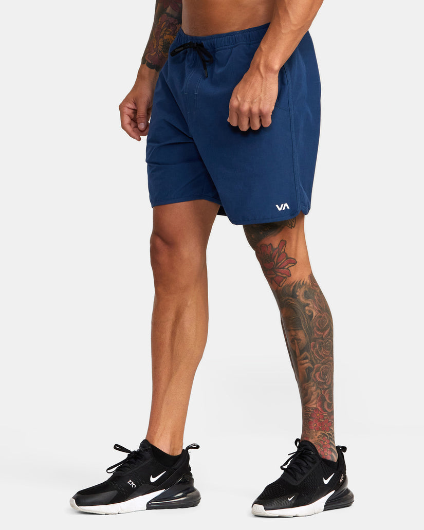 Yogger Hybrid Elastic Waist Athletic Shorts 17" - Army Blue