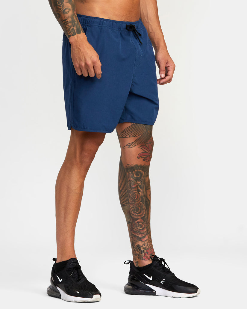 Yogger Hybrid Elastic Waist Athletic Shorts 17" - Army Blue