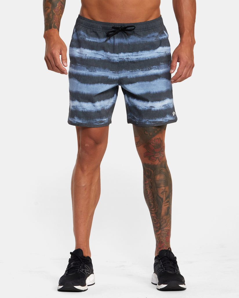 Yogger Hybrid Elastic Waist Athletic Shorts 17" - Furry Stripe Midnight