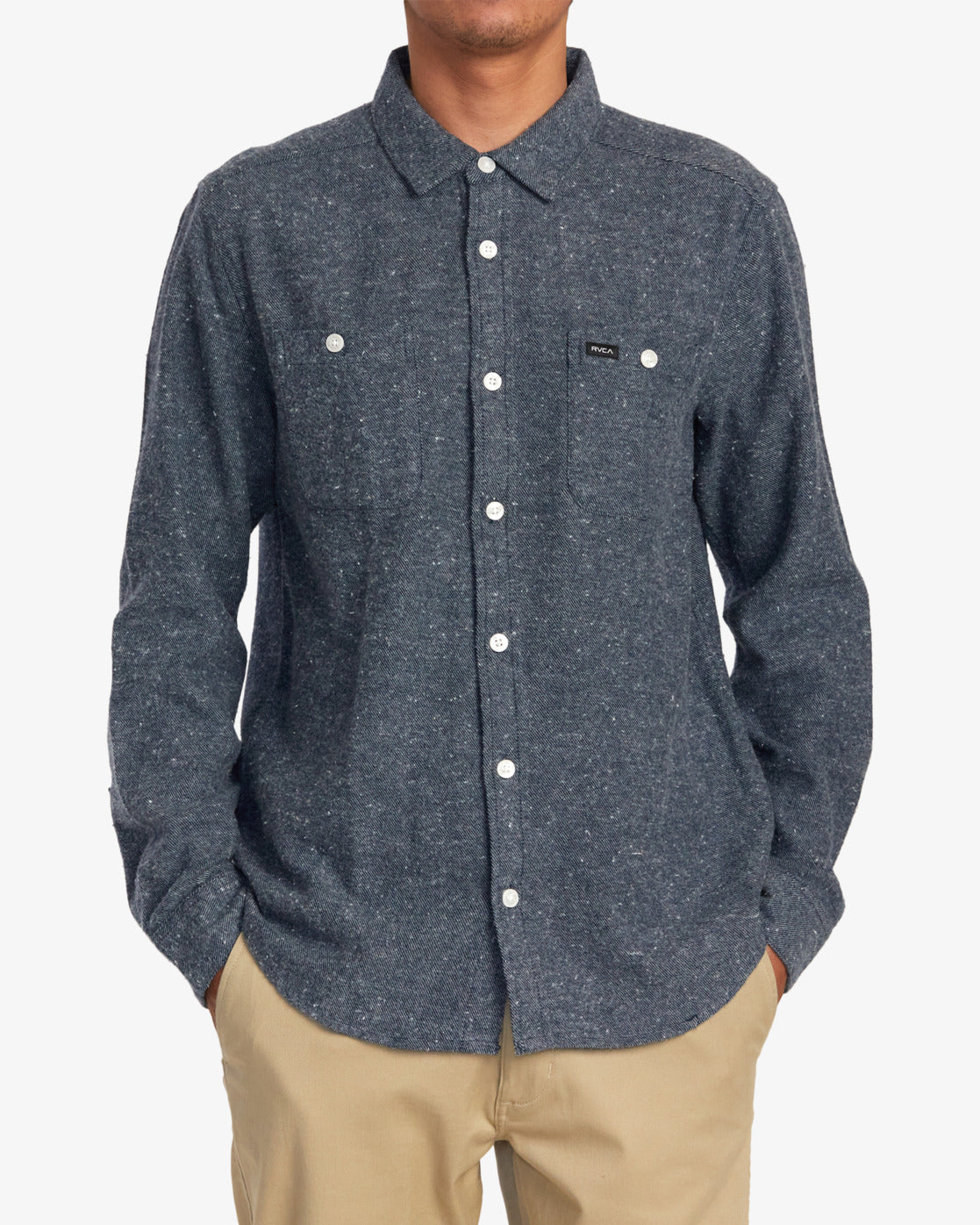 Harvest Neps Flannel Shirt Moody Blue