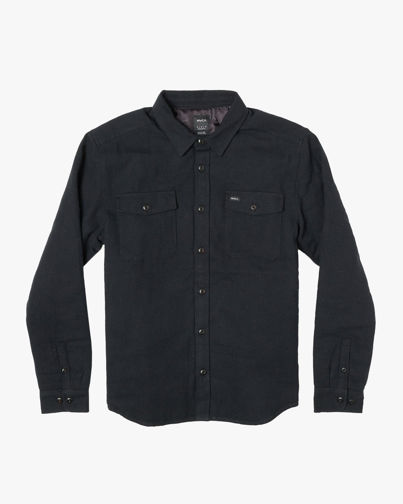 Instrument Quilted Flannel Shirt - Black
