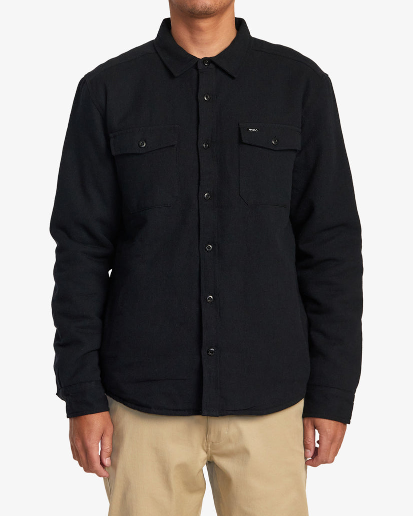 Instrument Quilted Flannel Shirt - Black